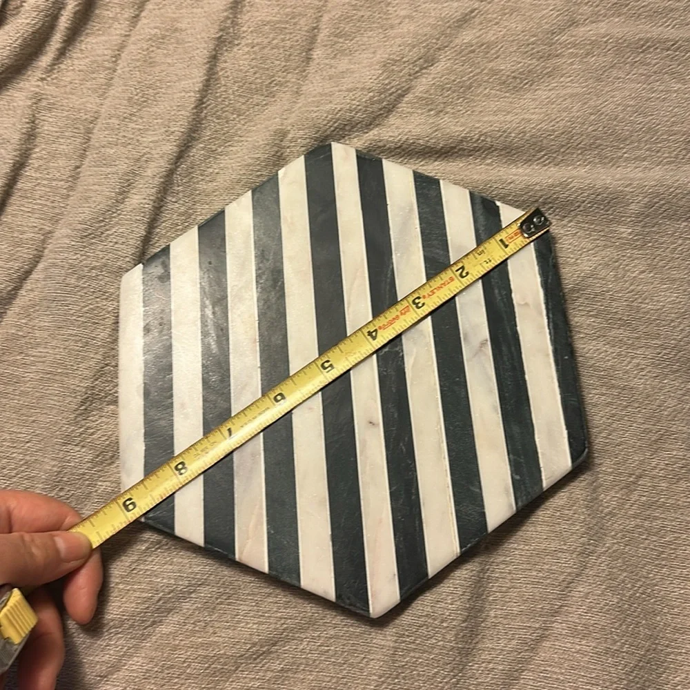 Striped Hexagonal Marble Coaster